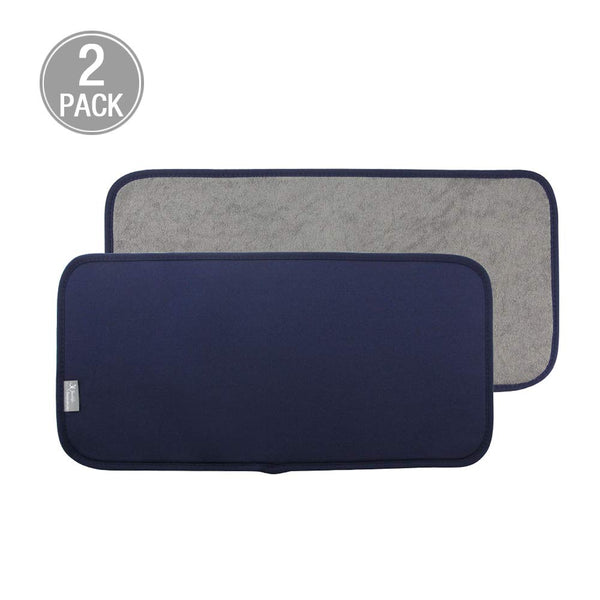 Y.VN 9 by 18-Inch Microfiber Dish Drying Mat -2 pack, Navy
