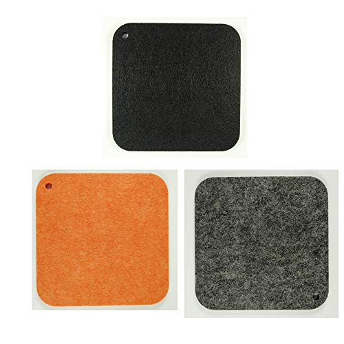 Kasego Felt Coasters of 2 pcs Absorbent Felt Trivet for Pot and Pans Pot Holders for Kitchen, Protects Your Table & Desk 7.9in7.9in (Square) (3 Colors)?XQK?
