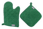 Lavlish Oven Mitt & Pot Holder Set 100% Cotton, Green