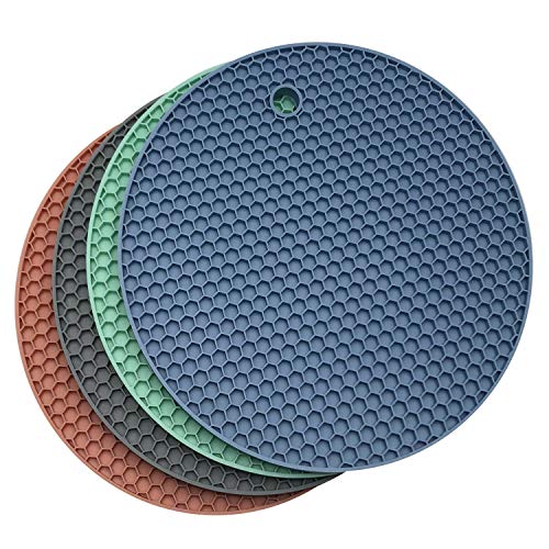 Axe Sickle 4pcs Trivet Mat Multipurpose Silicone Drying Mat,Silicone Pot Holders, Hot Pads,Silicone Heat Resistant Coasters,Cup Insulation Mat,Insulation Pad Potholders,Insulation Non Slip Mat.