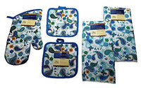 Paisley Kitchen Towel 5 Piece Bundle Set 2 Towels 1 Oven Mitt 2 Pot Holders