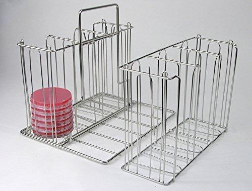 UNICO 44525 Culture Plate Caddy, Stainless Steel, Stackable, 11.25" Height, 13" Width, 9.5" Length
