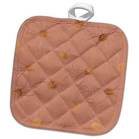 3dRose phl_272881_1 Pot Holder Luxury Shiny Elegant Rose Gold Copper Damask Pattern 8 by 8"