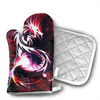 GUYDHL Unisex Oven Mitt and Pot Holder for Bloody Red Dragon - 2 Pair