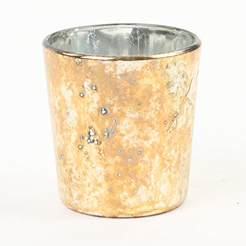 Koyal Wholesale Votive Candle Holder, Burnt Gold, 2.5-Inch, 6-Pack Party Favor Succulent Pot, Tea Light Holder