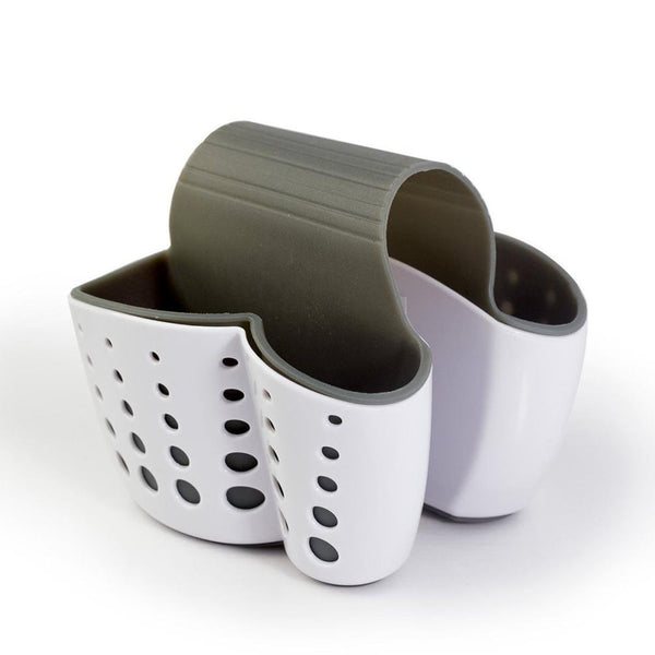 Matoen New Sponge Holder Sink Caddy Soap Holder For Kitchen Plastic Storage Baskets (White)