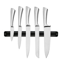 BGT Stainless Steel Kitchen knife Set 3.5 5 8 Inch Japanese Chef Kitchen Knives Set for Cooking Tool with Magnetic Knife Holder (002, Silver&Black)