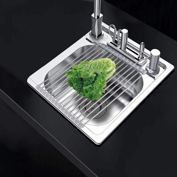 Foldable Dish Drying Rack Over The Sink, Large 20.5''L X 13"W, ELifeApply Stainless Steel Multipurpose Roll-Up Sink Rack for Kitchen