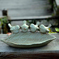 Shop for zoele ceramic rustic leaf bird feeder desk accessory ashtray jewelry organizer key storage box soap dish soap box home outdoor decoration