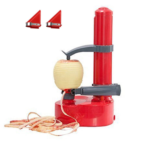 LOHOME Electric Potato Peeler [2 Extra Blades] - Automatic Rotating Fruits & Vegetables Cutter Apple Paring Machine - Kitchen Peeling Tool