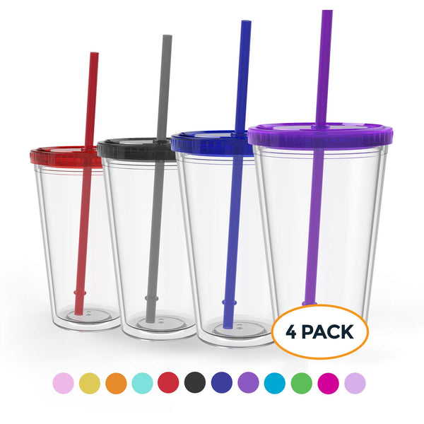 Maars Classic Insulated Tumblers 16 oz. | Double Wall Acrylic | 4 pack