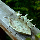 Shop zoele ceramic rustic leaf bird feeder desk accessory ashtray jewelry organizer key storage box soap dish soap box home outdoor decoration