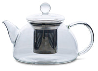Redbird Artisan Small Glass Teapot with Glass Lid - Stainless Steel Tea Infuser Filter Basket - Microwave and Stovetop Safe Glass Tea Pot 600 mL/20 oz