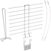 Glass Hanger Trio of Products, Includes The Sliding Drying Rack, Upright Drying Attachment and Vinyl Coated Cables, Silver/White