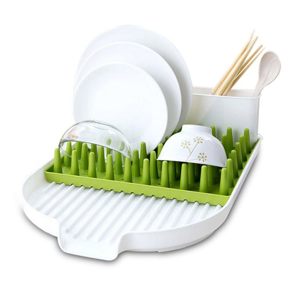 ALPHELIGANCE Kitchen Sink Dish Drainer Tot Bottle Accessories Drying Rack With Drainboard 3-Piece Set