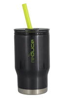 REDUCE COLDEE 14oz Stainless Steel Tumbler - Small Insulated Cup With Straw - Insulated Cups Are Ideal for Toddlers/Kids, Includes Clear Lid and Straw & 3-in-1 Lid - Portable, Fits Car Cupholders