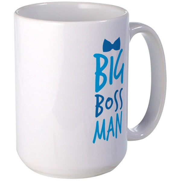 CafePress - BIG BOSS MAN With A Bow Tie Mugs - Coffee Mug, Large 15 oz. White Coffee Cup