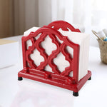 Vintage Metal Napkin Holder Red Cast Iron Napkin Holder Organizer for Kitchen Restaurant Home Decor