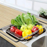Kitchen Sink 304 Stainless Steel Drain Basket Wash Fruit Basket Drain Basket Vegetables Drainage Sieve