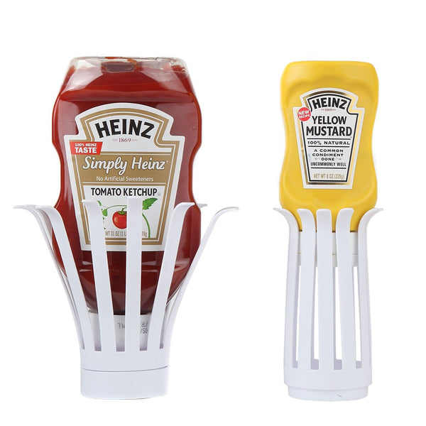 Home-X - Upside Down Condiment Bottle Holder (Set of 2), Perfect Kitchenware Accessory for the Table, Bar or Restaurant, Easy-To-Use Design Prevents Waste so You Get the Most of Your Favorite Condimen