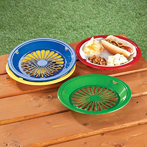 10" Reusable Plastic Paper Plate Holders - Set of 24