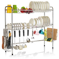 Explore mago retractable 304 stainless steel dish rack drain rack sink universal pool frame kitchen shelf multi function kitchen storage size 100cm x 28cm x 82cm