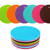 KISENG Silicone Pot Holder, Placemat(Set of 6), Non-Slip, Flexible, Durable, Dishwasher Safe, Heat Resistant Hot Pads(Pattern B)