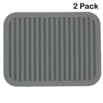 Lucky Plus Silicone Rubber Trivet Mat for Hot Pan and Pot Hot Pads Counter Mat Heat Resistant Table Dish Drying Mat or Placemats 2 Pack,Size:9x12 Inch, Color: Gray,Shape:Rectangular