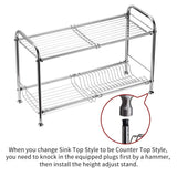 Delite Home 2-Tier Stainless Steel Over Sink Dish Drying Rack Counter-top Dish Rack Dish Shelf Dish Collector Silver Single Groove