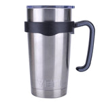 Tumbler Handle for 20 oz Yeti Rambler Cooler Cup, Rtic Mug, Sic, Ozark Trail Grip and more (20 Oz, Black)