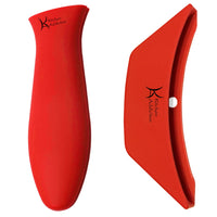 Combo Pack - Silicone Handle Holder plus Silicone Assist Handle (Red)