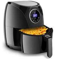 Costzon 7-In-1 Air Fryer, 3.4 Quart 1400W, Healthy Oil Free Cooking, Hot Air Deep Cooker with LCD Touch, Temperature and Time Control, Dishwasher, Detachable Basket Handle, UL Certified