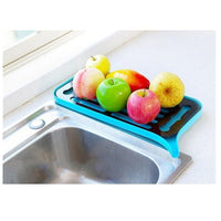 Multifunctional Draining Rack Kitchen Organizer Double Layer Dish Rack Tray with Sink,Blue