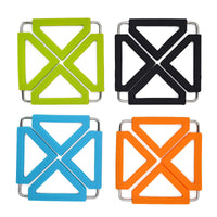 Good Bag Multipurpose Silicone Pot Holders Stainless Steel Kitchen Table Mats Pot Holders Trivet Hot Pads Mat Placemats -Set of 4