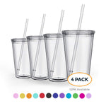 Maars Classic Insulated Tumblers 16 oz. | Double Wall Acrylic | 4 pack