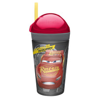Zak Designs Cars 3 ZakSnak All-In-One Drink Tumbler + Snack Container For Toddlers – Spill-proof 4oz Snack Container Screws Securely Onto 10oz Tumbler With Accessible Straw, Cars 3