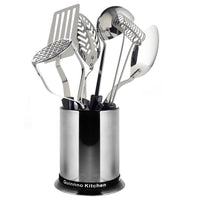 Spatula Holder | Stainless Steel Utensil Holder Strong Materials Tall Body and Contoured Bottom Keep Tools Upright Dishwasher Safe - 569