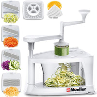 Mueller Spiral-Ultra Multi-Blade Spiralizer, 8 into 1 Spiral Slicer, Heavy Duty Salad Utensil, Vegetable Pasta Maker and Mandoline Slicer for Low Carb/Paleo/Gluten-Free Meals