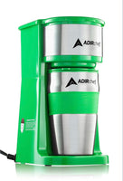 AdirChef Grab N' Go Personal Coffee Maker with 15 oz. Travel Mug (Green)