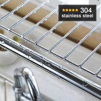 1208S Stainless Steel Over Sink Drying Rack Dish Drainer Rack&Kitchen Organizer (Single Groove-Single-layer)