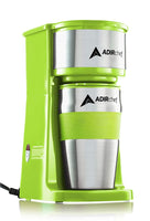 AdirChef Grab N' Go Personal Coffee Maker with 15 oz. Travel Mug (Sour Green)
