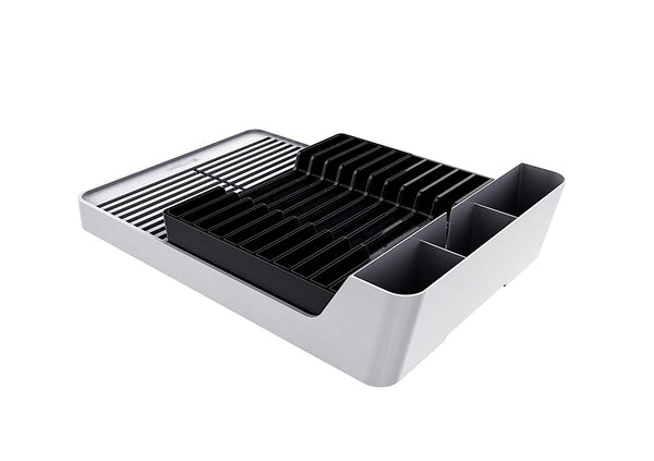 Crippa Deluxe Smart Dish Drying Rack. Plastic. Sink Dish Rack Drainer (Black)