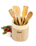 BRAVIT Good Grips Large Bamboo Rotating Spatula/Utensil Holder