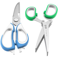 Vremi Kitchen Shears, Kitchen Scissors for Meat Poultry Fish Herbs Nuts, Herb Scissors Set - Heavy Duty Easy Function Come Apart Multipurpose Culinary Scissors in Stainless Steel with Blade Covers