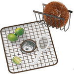 HowPlumb Kitchen Sink Grid Rack and Sponge Holder Caddy, Oil Rubbed Bronze