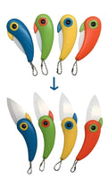 NEW Unique Bird Folding Handle Survival Knife Kitchen Tool Colorful Vegetable Knives 4 Piece Premium Ceramic Camping Knives 4 Portable Knife Set Best Kitchen Fruit Knifes Set (4 Color Knifes)