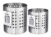 Kitchen Utensil Holder, KSENDALO Stainless Silverware Holder Set of 2, Kitchen Utensil Drying Cylinder,utility for Kitchen/Home/Office, Diameter 4.72"&3.94"(L&S)