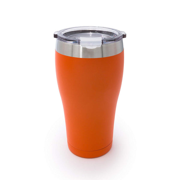 Tahoe Trails 20 oz Stainless Steel Tumbler Vacuum Insulated Double Wall Travel Cup With Lid, Red Orange