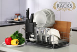 PremiumRacks Professional Dish Rack - 304 Stainless Steel - Fully Customizable - Microfiber Mat Included - Modern Design - Large Capacity