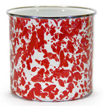 Golden Rabbit Enamelware - Red Swirl Pattern - Utensil Holder